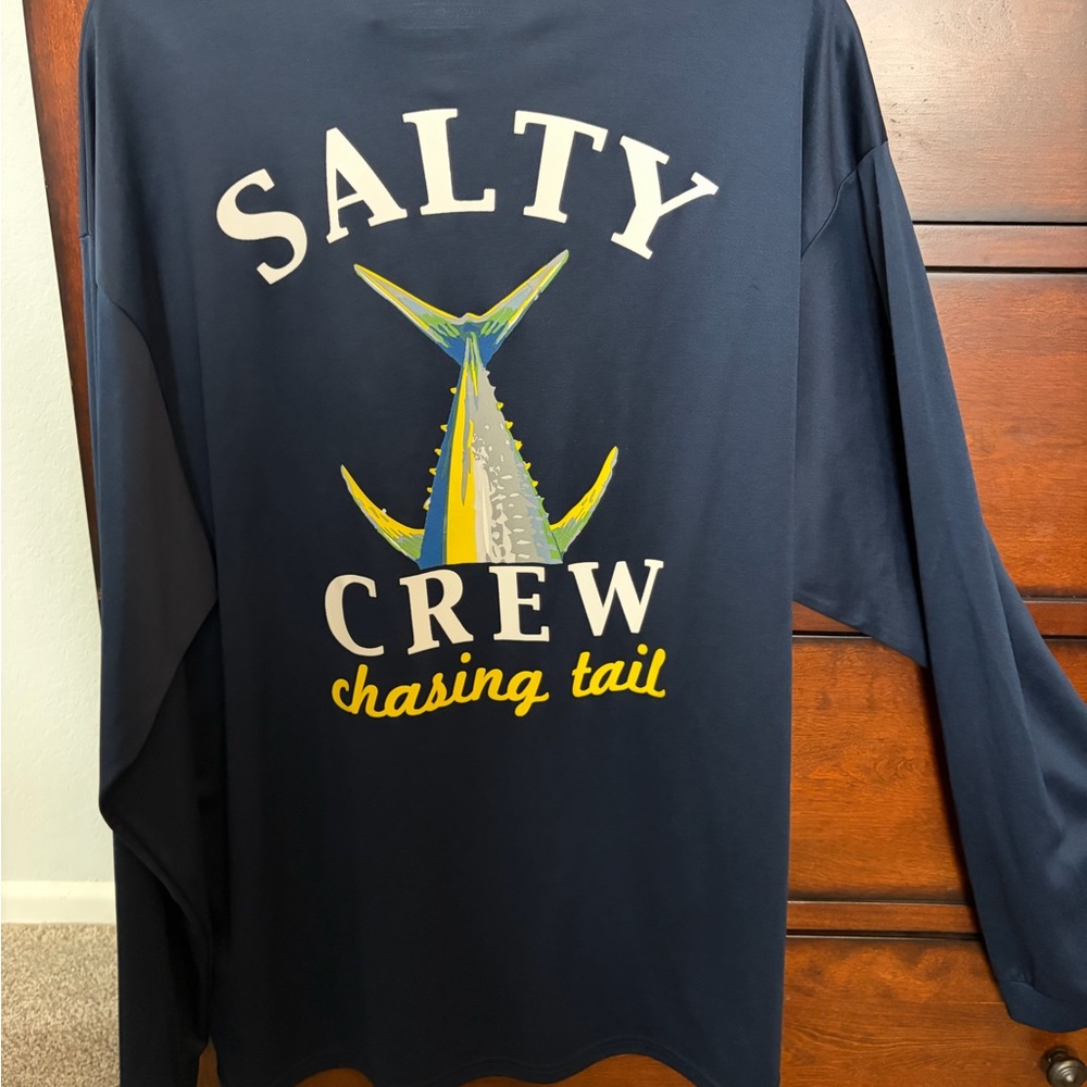 Salty Crew Blue Long Sleeve with Yellow Graphic